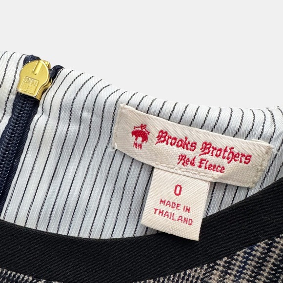 Brooks Brothers Red Fleece Plaid wool blend Sheath Dress Professional Sz 0 - Picture 5 of 15